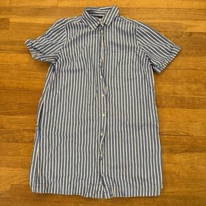 Old Navy blue white short sleeve shirt dress size small S
 b47
